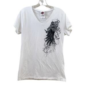 Harley-Davidson Angel Wing 110 Years Louisville V-Neck White/Black T-Shirt